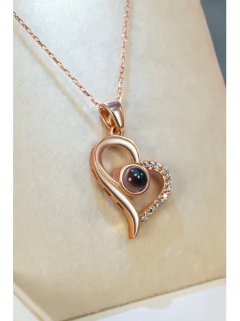 Sevgiliye Hediye - 100 Dilde Seni Seviyorum Kolyesi Hediye Paketli Özel Notlu Kadın Gümüş Kolye