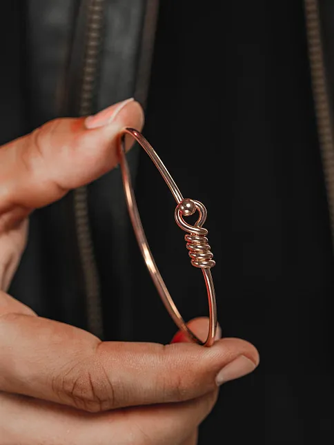 Erkek Gümüş Bileklik - El Yapımı Rose Kaplama (Kararmaz) Zahit Erkek Bileklik Kelepçe