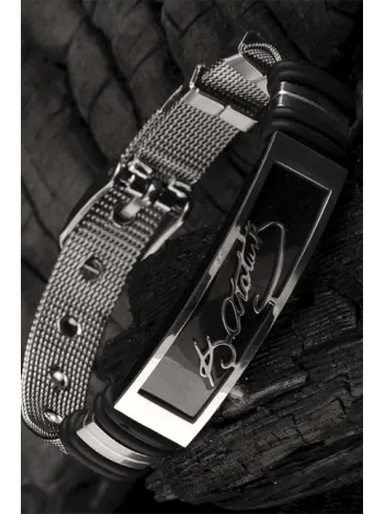 Ottoman Atatürk İmzalı Kemer Model Erkek Bileklik CBLATARKIMZ-GMS