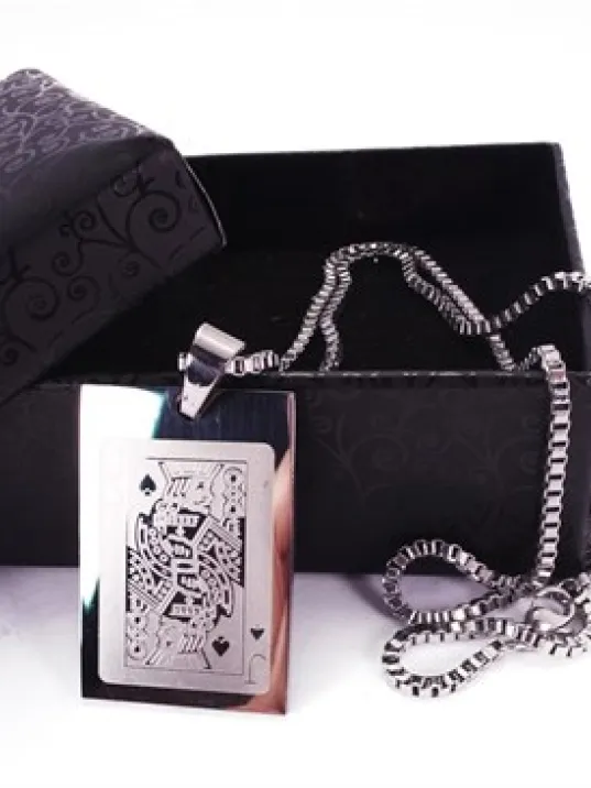 Maça Valesi Paslanmaz Erkek Çelik Kolye Zincir Maça Valesi Paslanmaz Erkek Çelik Kolye Zincir