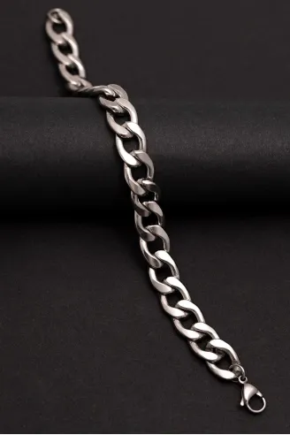 Erkek Bileklik - Gurmet Erkek Çelik Bileklik 11 Mm Kalın Model