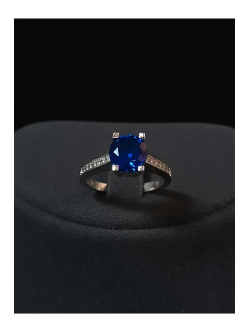 Kadın Gümüş Kolye Bileklik Küpe Set - Lacivert Safir Taşlı Tektaş Model Set