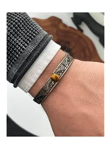 Erkek Bileklik - Metal Erkek Bileklik - Doğaltaşlı Otantik Erkek Bileklik - Doğaltaşlı Otantik Model