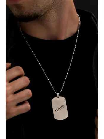 Erkek Kolye-Çelik Atatürk İmzalı Asker Künyesi