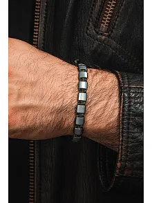 Erkek Kadın Doğal Taş Bileklik - Hematit Doğal Taşlı Sarı Makrome Model Unisex Bileklik