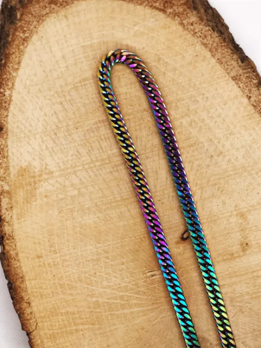 Gurmet Renkli Çelik Erkek Kolye İnce Model Gurmet Renkli Çelik Erkek Kolye İnce Model