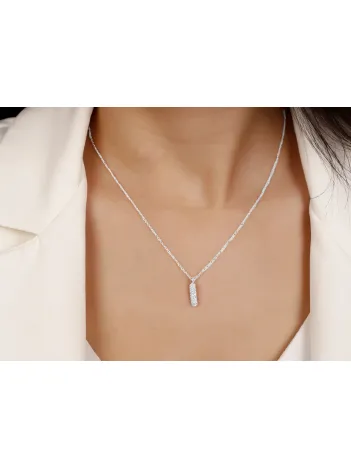 Kadın Gümüş Kolye - I Harfi Zirkon Taşlı Balon Harf Kadın Kolye