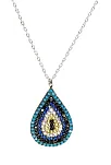 Zirkon Taşlı Nazar Boncuğu Bayan Gümüş Kolye