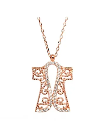 Hırka-i Şerif Bayan Gümüş Kolye Rose Renk