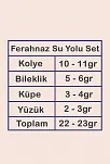 Kadın Gümüş Takı Seti - Ferahnaz Baget Taşlı Zirkon Süslemeli 925 Ayar Kolye, Bileklik, Yüzük, Küpe Tam Set