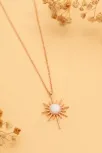 Kadın Gümüş Kolye - Rose Altın Kaplama Beyaz Opal Taşlı Kutup Yıldızı Gümüş Kolye Kadın Gümüş Kolye - Rose Altın Kaplama Beyaz Opal Taşlı Kutup Yıldızı Gümüş Kolye
