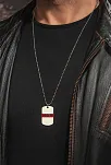 Urban Creed OBEY Yazılı Çelik Erkek Kolye Parlak Top Zincir