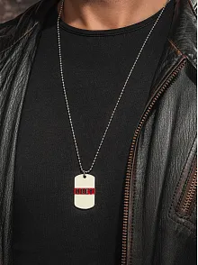 Urban Creed OBEY Yazılı Çelik Erkek Kolye Parlak Top Zincir