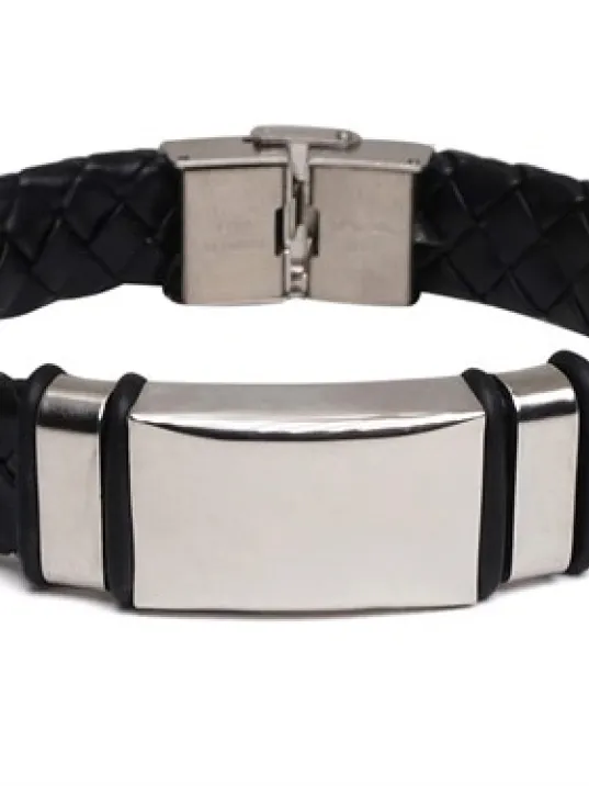 Örme Deri Erkek Bileklik Kalın Model