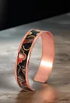 Kadın Bakır Bileklik Yüzük Set - Ester Model Özel Baskı Metal Kutu Ve Kuvars Taşı