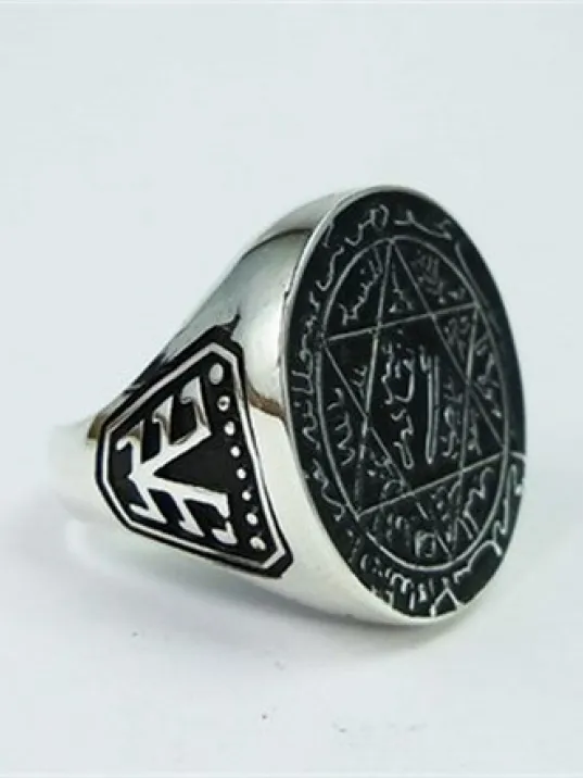 Hz. Süleyman Mührü Büyük Boy Gümüş Erkek Yüzüğü