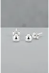 Kadın Gümüş Küpe - 6 mm 925 Ayar Gümüş Top Küpe