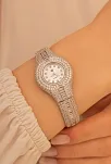 Kadın Gümüş Saat - Zirkon Taşlı 925 Ayar Gümüş Kadın Saat