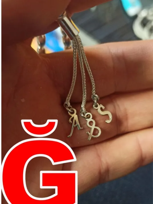 Tespih Püskülü İçin Gümüş Harf ve Şekil