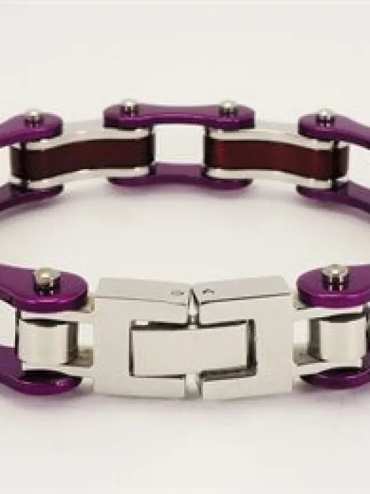 Bisiklet Motosiklet Zinciri Erkek Bayan Çelik Bileklik Mor Bordo Bisiklet Motosiklet Zinciri Erkek Bayan Çelik Bileklik Mor Bordo