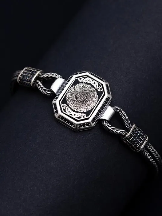 Erkek Gümüş Bileklik - İnşirah Suresi Motifli Tilkikuyruğu Zincirli 925 Ayar Gümüş Bileklik Erkek Gümüş Bileklik - İnşirah Suresi Motifli Tilkikuyruğu Zincirli 925 Ayar Gümüş Bileklik