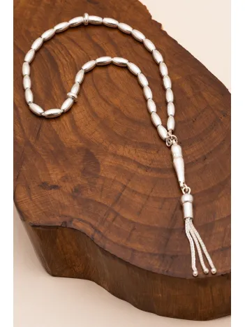 Gümüş Tespih Arpakesim Orta Bilek Boy 18gr