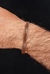 Erkek Kadın Bakır Bileklik - Hakiki Deri Omega Desenli Mıknatıslı Metal Kutu Doğal