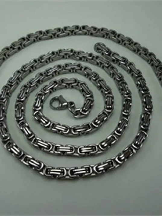 Erkek Çelik Kral Zincir Kolye Bileklik Set