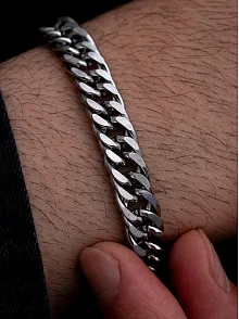 Erkek Çelik Bileklik - 9 mm Sık Örüm Gurmet Zincir Çelik Bileklik