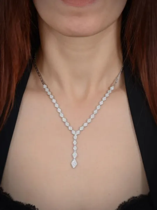 Kleopatra Su Yolu Gümüş Bayan Set - Kolye, Bileklik, Küpe, Yüzük