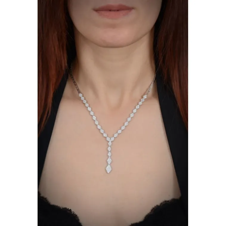 Kleopatra Su Yolu Gümüş Bayan Set - Kolye, Bileklik, Küpe, Yüzük