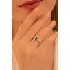 Kadın Gümüş Yüzük - Sera Zümrüt Damla Taşlı 925 Ayar Kadın Yüzük Kadın Gümüş Yüzük - Sera Zümrüt Damla Taşlı 925 Ayar Kadın Yüzük