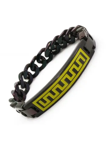 OttoMan Kalın Siyah Grek Motifli Erkek Çelik Bileklik OttoMan Kalın Siyah Grek Motifli Erkek Çelik Bileklik