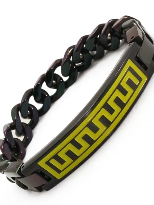 OttoMan Kalın Siyah Grek Motifli Erkek Çelik Bileklik OttoMan Kalın Siyah Grek Motifli Erkek Çelik Bileklik