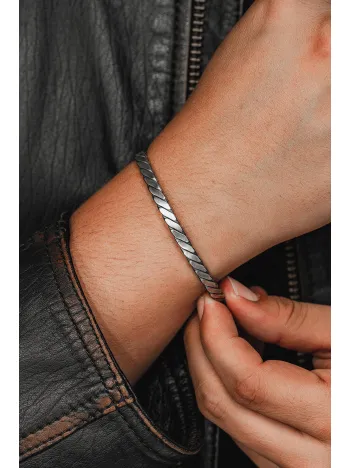 Erkek Gümüş Bileklik - El Yapımı Oksitli Gümüş Adonis Erkek Bileklik Kelepçe