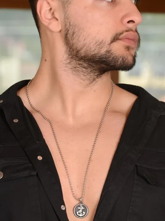 OttoMan Gemi Çapası Erkek Çelik Zincir Kolye CKLGEMICAPA-GMS