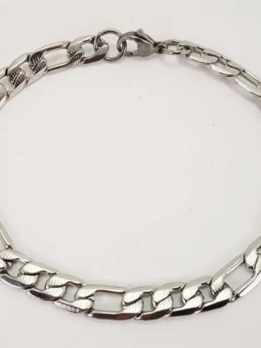 Çelik Figaro Kolye Ve Bileklik Set Orta Kalınlıkta İndirimli Fiyat