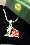 Atatürk Ve Ay Yıldız’lı Gümüş Erkek Kolye Zincir