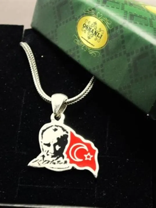 Atatürk Ve Ay Yıldız’lı Gümüş Erkek Kolye Zincir