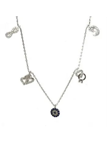 Gümüş Şans Kolyesi Beyaz Bayan Kolye