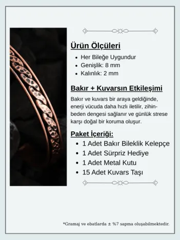 Kadın Bakır Bileklik - Sinem Model Kadın Bakır Kelepçe Bileklik Bilezik