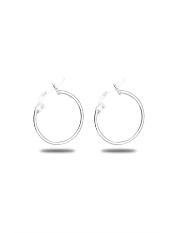 Ottoman 50mm Halka Kesim Yuvarlak Model 925 Ayar Gümüş Kadın Küpesi - GKPKPEYVRLK-GMS