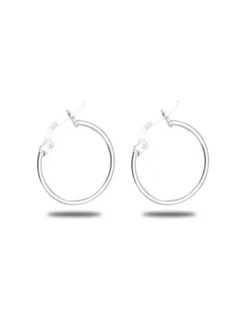 Ottoman 50mm Halka Kesim Yuvarlak Model 925 Ayar Gümüş Kadın Küpesi - GKPKPEYVRLK-GMS