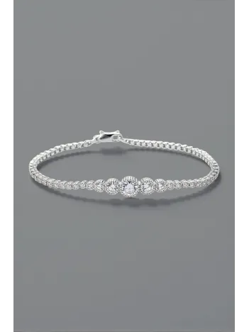 Parla Model Zirkon Taşlı Gümüş Su Yolu Kadın Bileklik