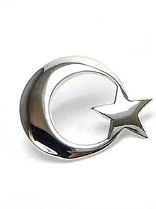 Gümüş Ay Yıldız Büyük Boy Rozet