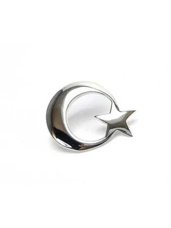 Gümüş Ay Yıldız Büyük Boy Rozet