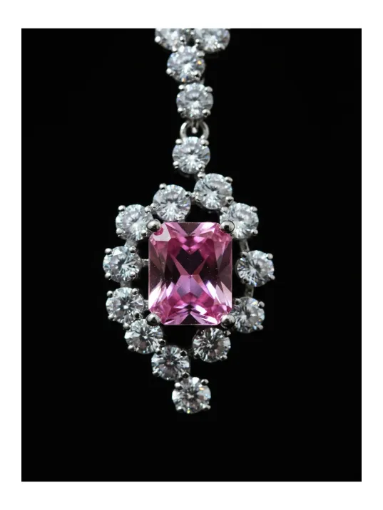 Kadın Gümüş Kolye Yüzük Küpe Set - Bella Model Kare Pembe Zirkon Taşlı Set Kadın Gümüş Kolye Yüzük Küpe Set - Bella Model Kare Pembe Zirkon Taşlı Set