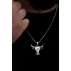 Erkek Gümüş Kolye - Chicago Bulls - Boğa Kafası Figürlü Erkek Kolye Erkek Gümüş Kolye - Chicago Bulls - Boğa Kafası Figürlü Erkek Kolye