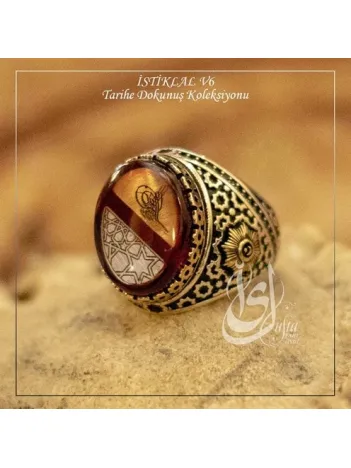 İslam Usta Tasarımı İstiklal Model 6 Gümüş Erkek Yüzük
