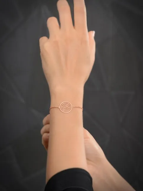 Rose Lotus Çiçeği Model Kadın Gümüş Bileklik GBLLTSCCGM1-ROS